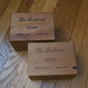 Vintage La Fontana Wooden Cigar Boxes